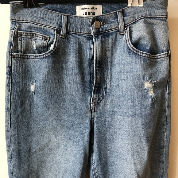REFORMATION Miami Destroyed High Rise Distressed Skinny Jeans | Size 28 - Picture 8 of 9